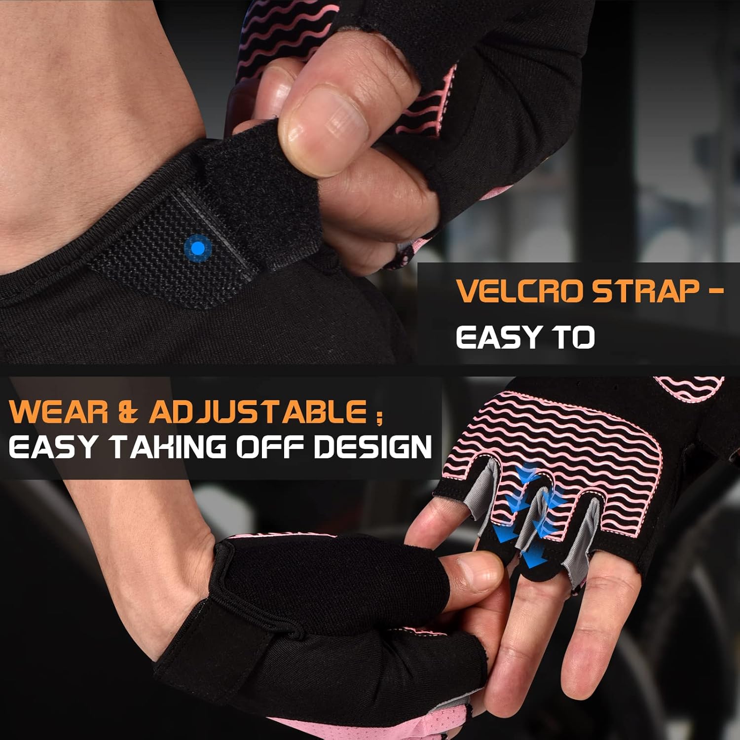 Gym Gloves - Fingerless, Breathable Workout Gloves for Weightlifting, Cycling & More