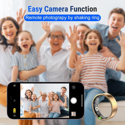 Smart Ring Fitness Tracker Ring for Women,Health Heart Rate Ring with Activity Tracker, Sleep Monitor and Oximeter, No Subscription Fee, Home Care, Remote Photography, IP68 Waterproof