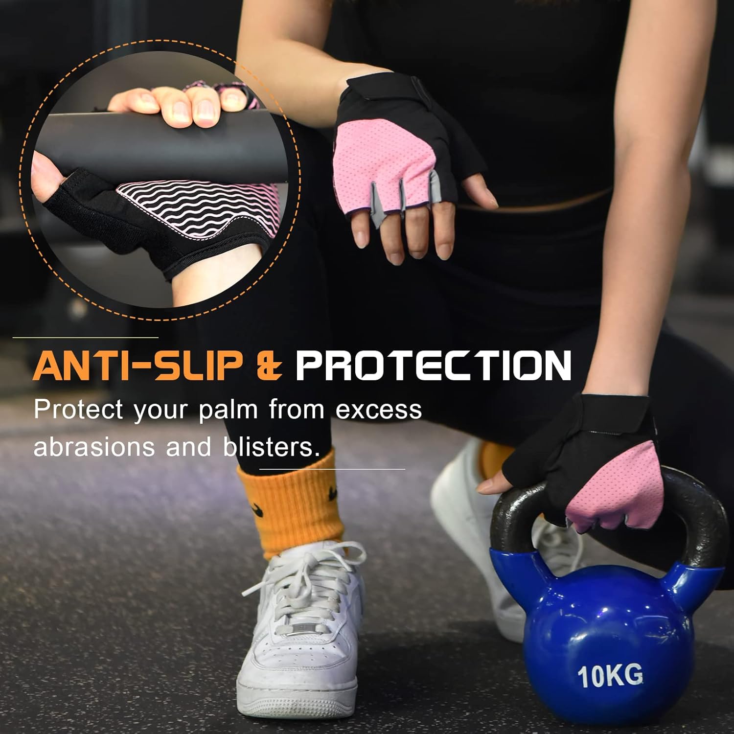 Gym Gloves - Fingerless, Breathable Workout Gloves for Weightlifting, Cycling & More
