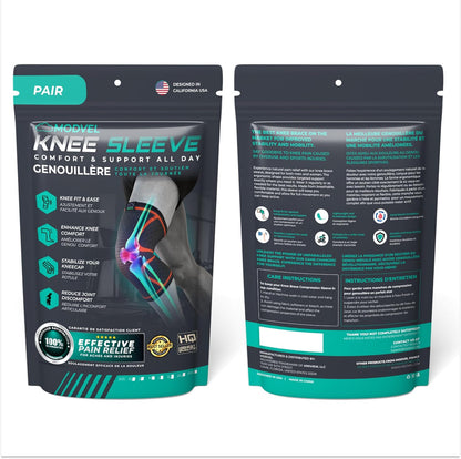 Compression Knee Brace for Women & Men, 2-Pack Knee Brace for Running Knee Pain, Knee Support Compression Sleeve, Workout Sports Knee Braces for Meniscus Tear, ACL & Arthritis Pain Relief