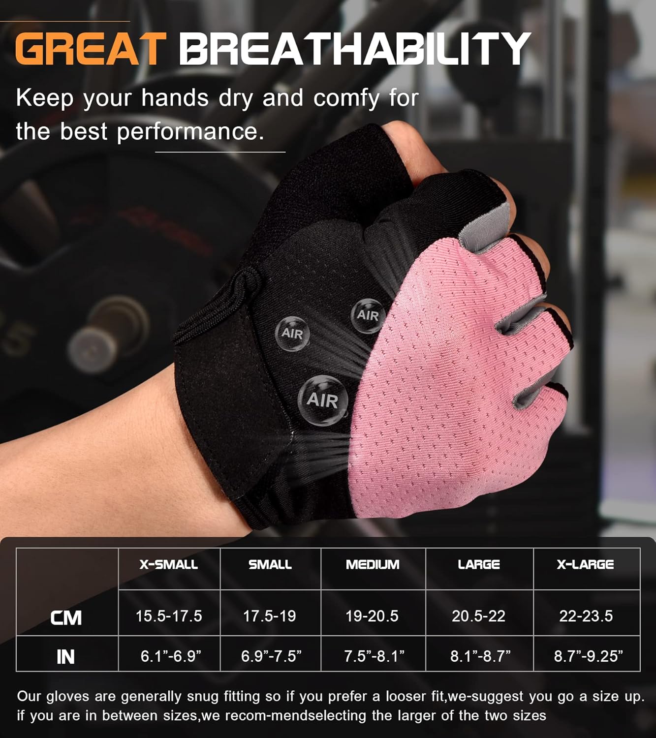 Gym Gloves - Fingerless, Breathable Workout Gloves for Weightlifting, Cycling & More